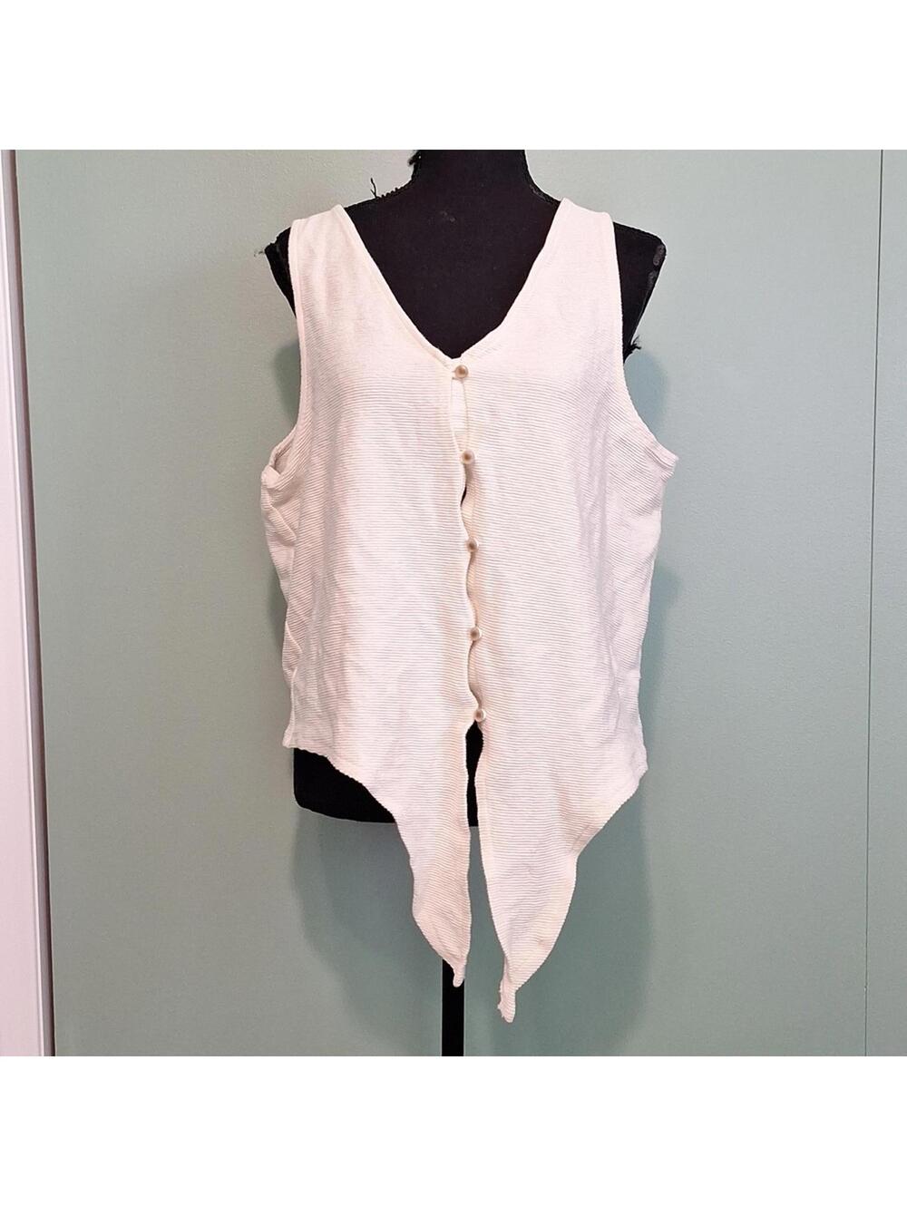 NWOT Madewell 100% Cotton Cream Tie front button tank size XXL
